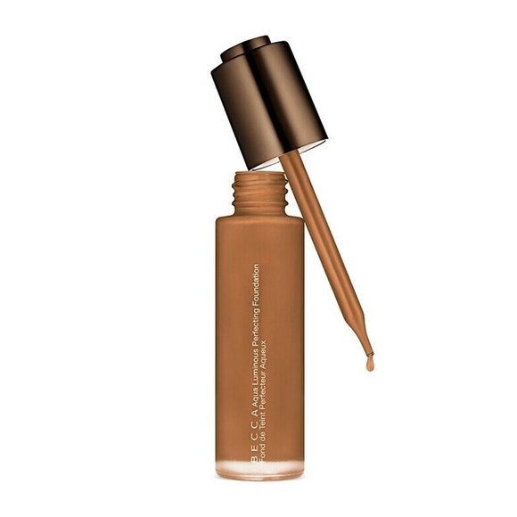 BECCA Dark Golden Aqua Luminous Perfecting Buildable Foundation NIB - Picture 4 of 8